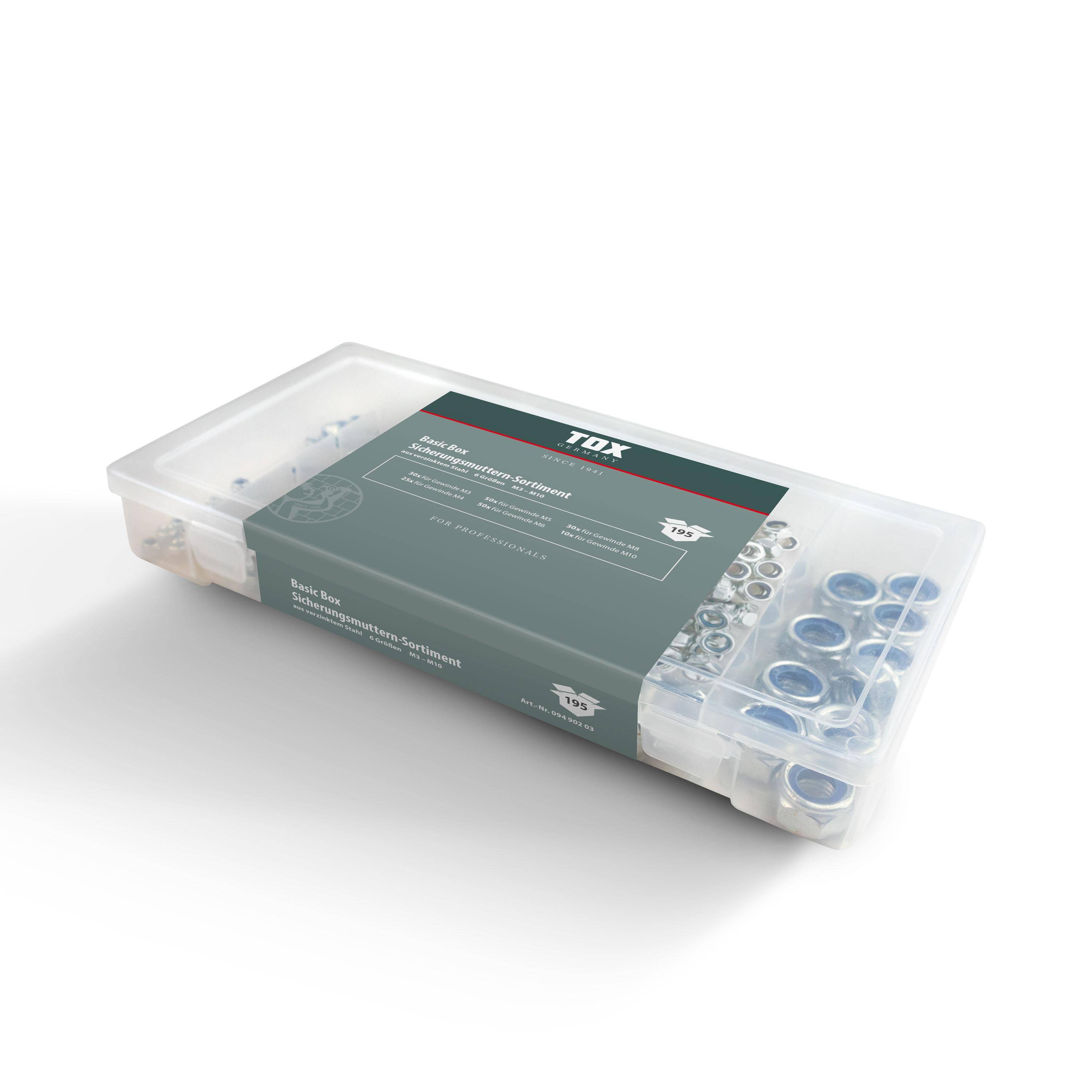 TOX Basic Box Sicherungsmuttern - Sortiment 195 tlg.