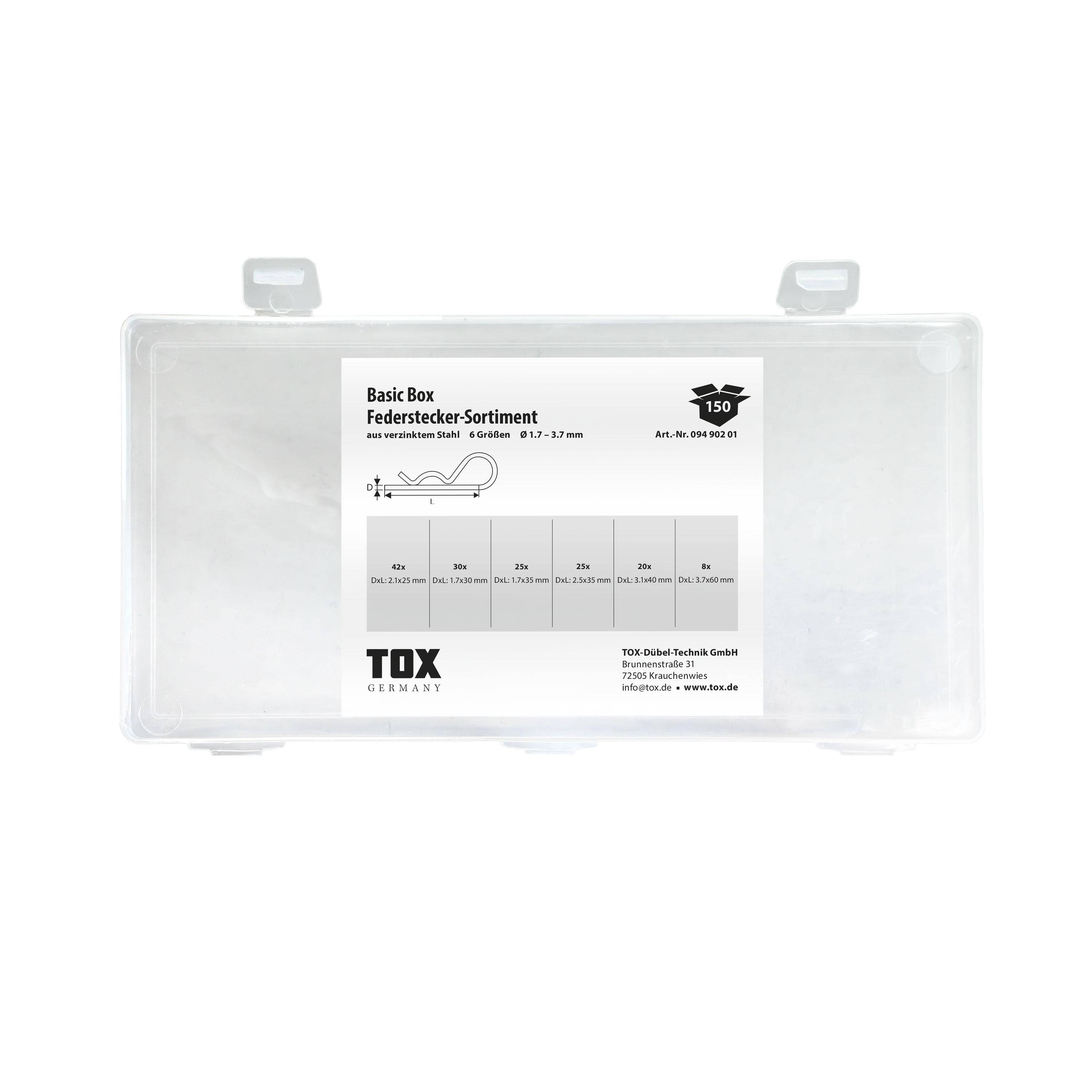 TOX Basic Box Federstecker - Sortiment 150 tlg.