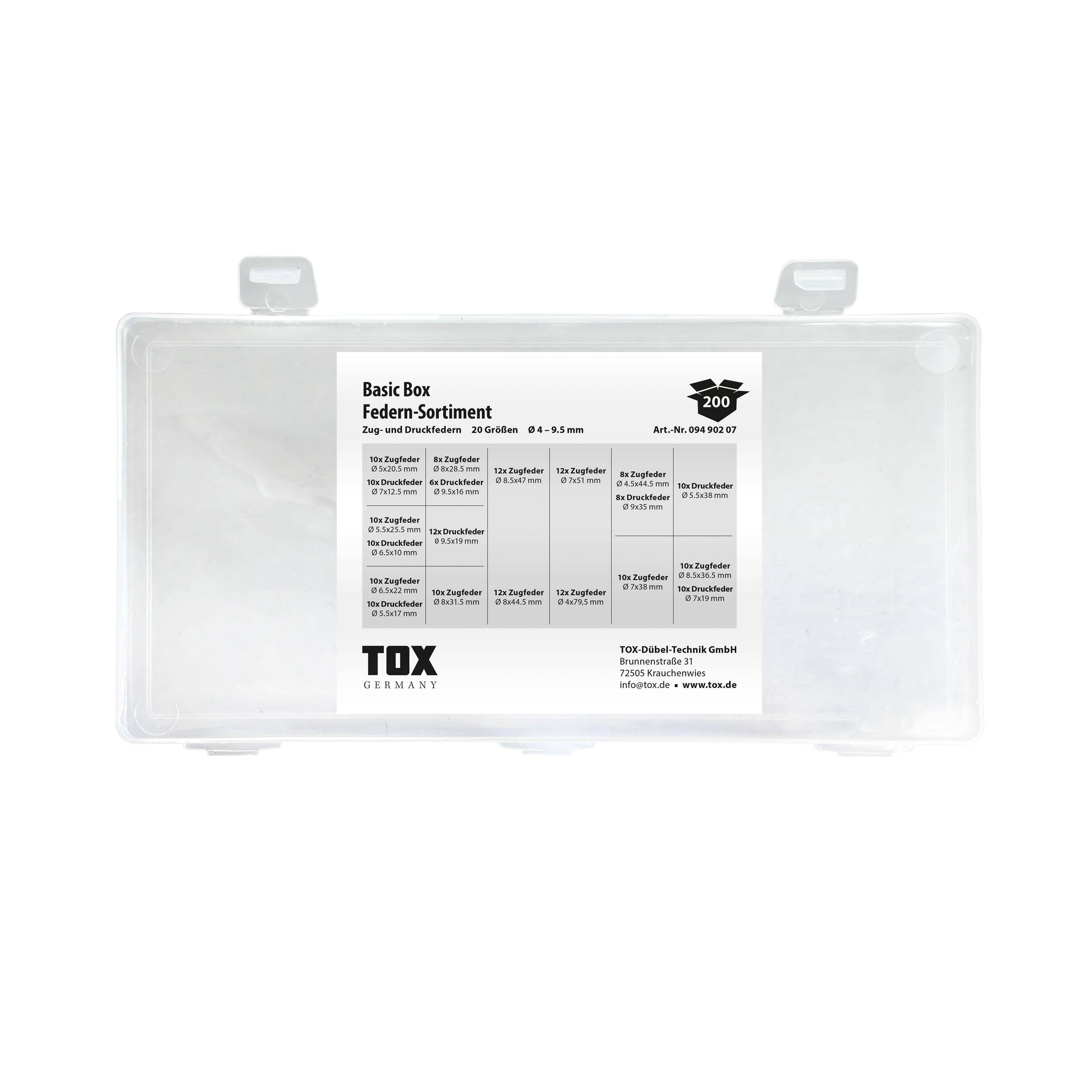 TOX Basic Box Federn - Sortiment 200 tlg.