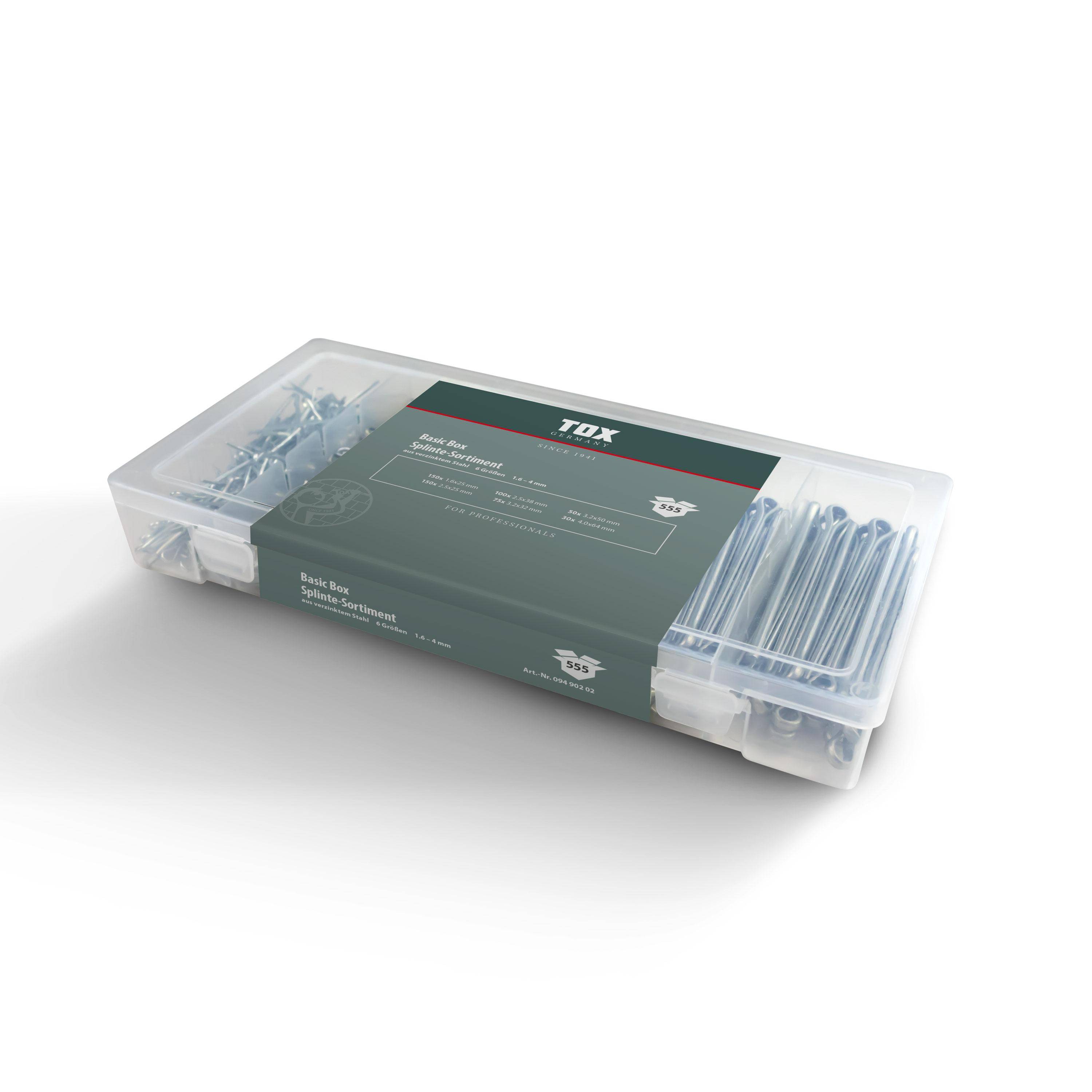 TOX Basic Box Splinte - Sortiment 555 tlg.