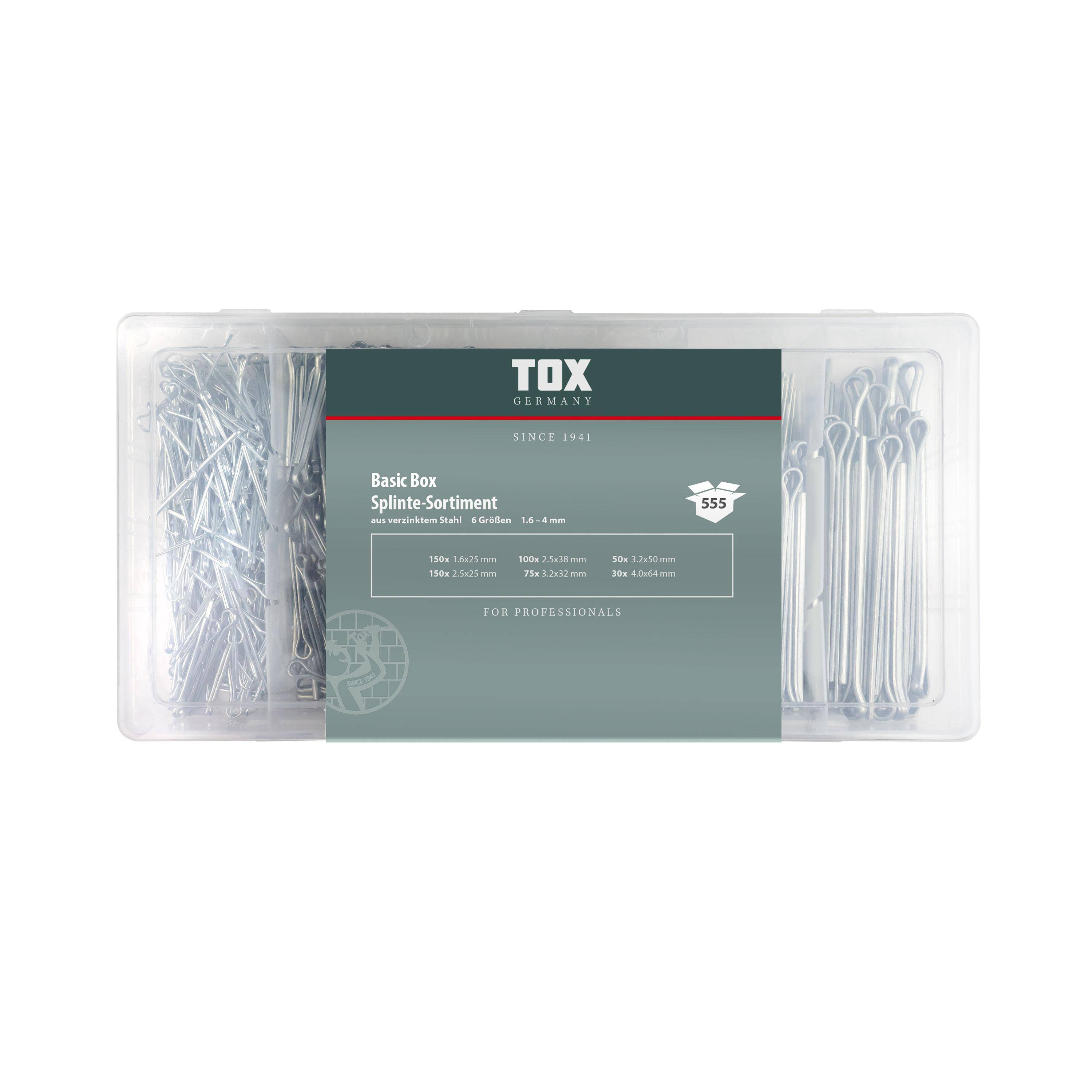 TOX Basic Box Splinte - Sortiment 555 tlg.