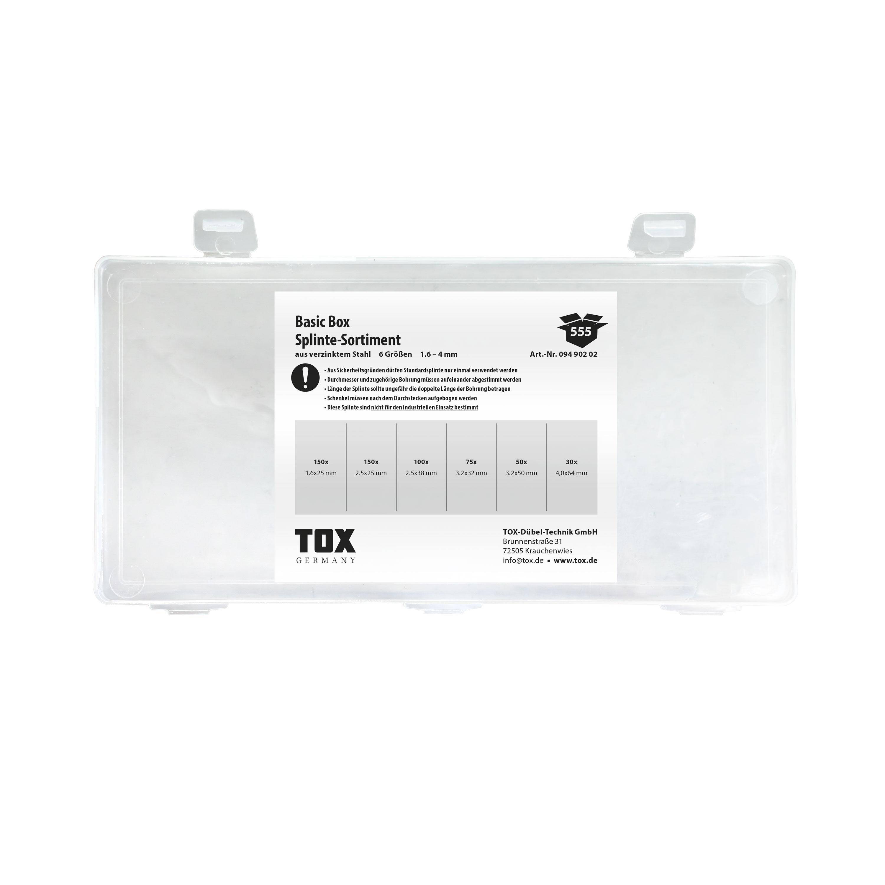 TOX Basic Box Splinte - Sortiment 555 tlg.