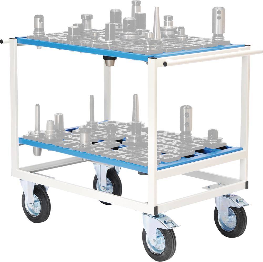 CNC-Transportwagen B950xT665xH950 mm RAL 7035/5012 max. Aufnahme 90 Stk. - Artikel: 7830100611