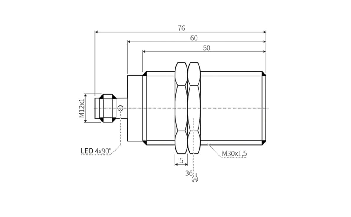 Induktiver Sensor M30 15mm IP67 - M30x1,5 - AI062 - autosen