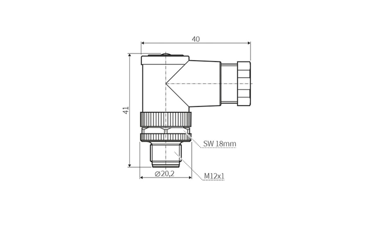Konfektionierbarer Stecker abgewinkelt M12 - AA946 - autosen