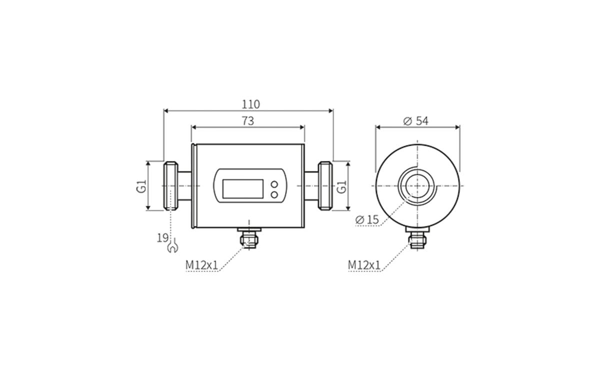 Durchflussmesser magnetisch-induktiv G1A - Außengewinde,G 1,Flachdichtend - AS004 - autosen