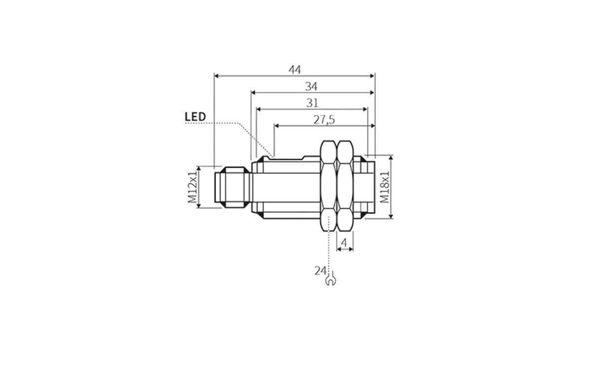 Einweglichtschranke/ Optischer Sensor Empfänger - M18x1 - AO030 - autosen