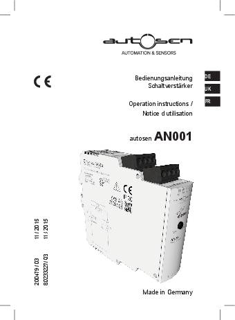 Schaltverstärker Einkanalig - AN001 - autosen