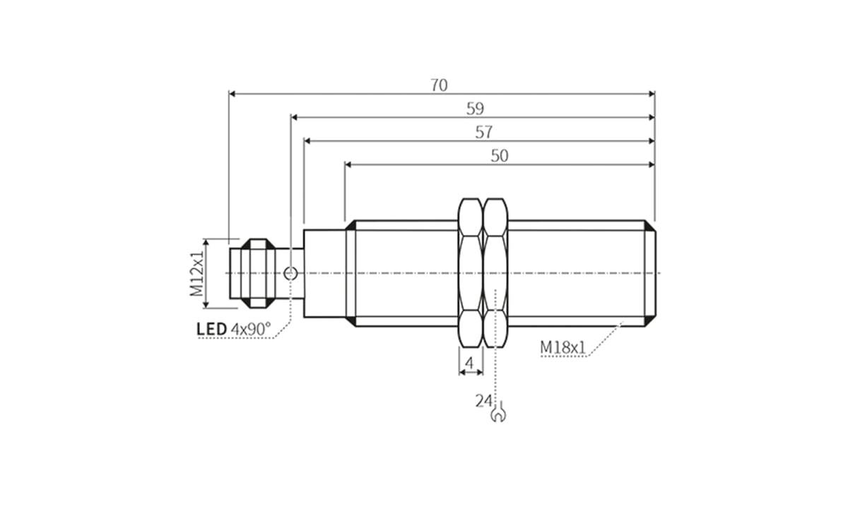 Induktiver Sensor M18 5 mm IP69K - AI018 - autosen