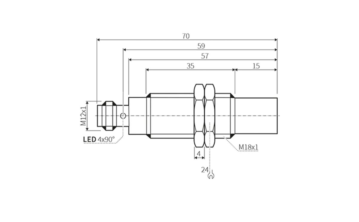 Induktiver Sensor M18 12 mm IP69K - AI019 - autosen