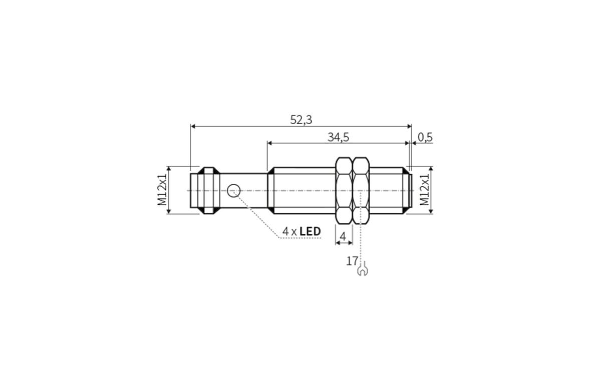 Induktiver Sensor M12 4mm IP67 - AI054 - autosen
