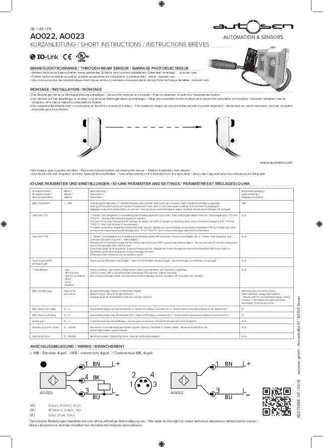 Einweglichtschranke/ Optischer Sensor Miniatur Empfänger - AO023 - autosen