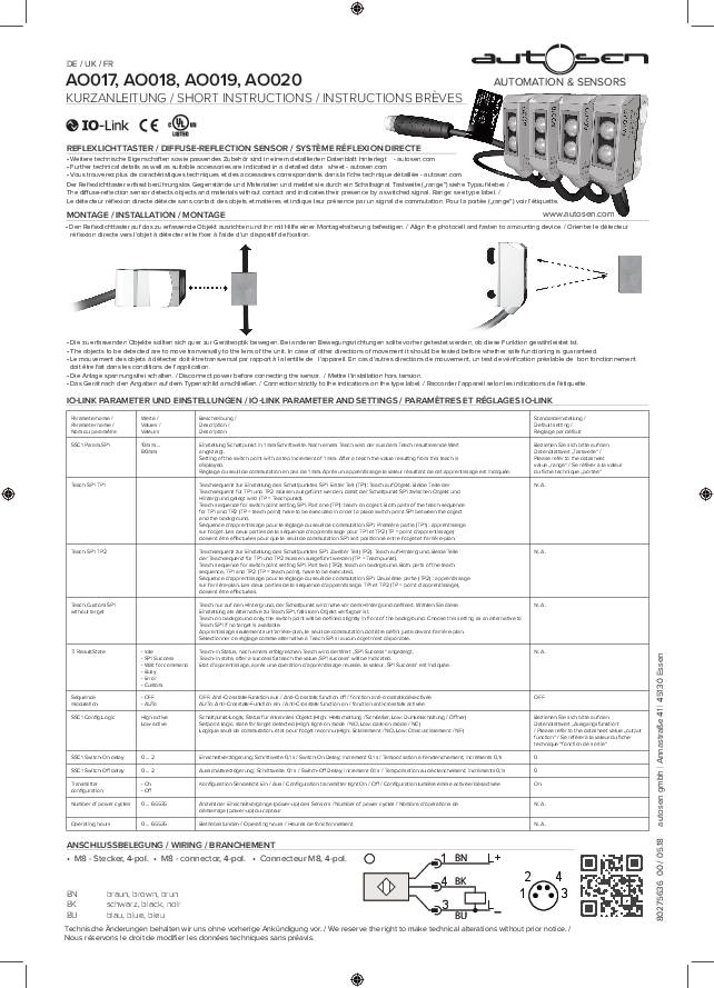 Reflexlichttaster/ Optischer Sensor Miniatur - AO019 - autosen