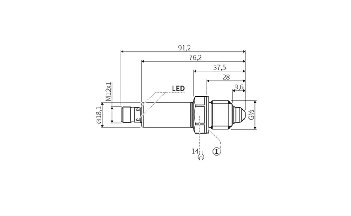 Füllstandssensor zur Grenzstanderfassung G 1/2 A - AF005 - autosen