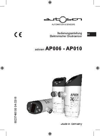 Drucksensor G1/4I Programmierbar (elektronisch) - AP006 - autosen