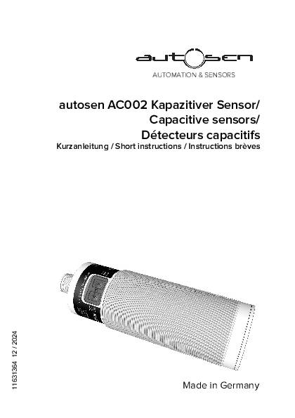 Kapazitiver Sensor mit M30x1,5 - AC002 - autosen