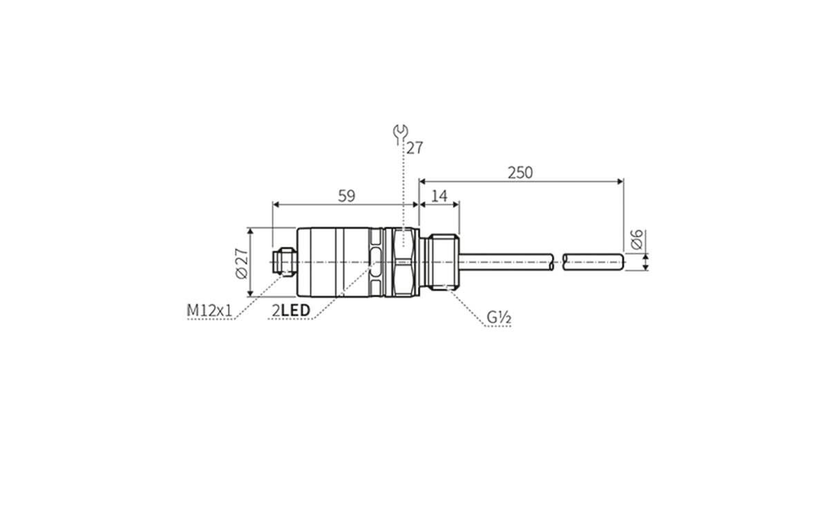 Temperatursensor PT1000 G1/2A -20…140°C - Außengewinde,G 1/2 - AT010 - autosen