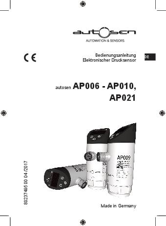 Drucksensor G1/4I Programmierbar (elektronisch) - AP021 - autosen