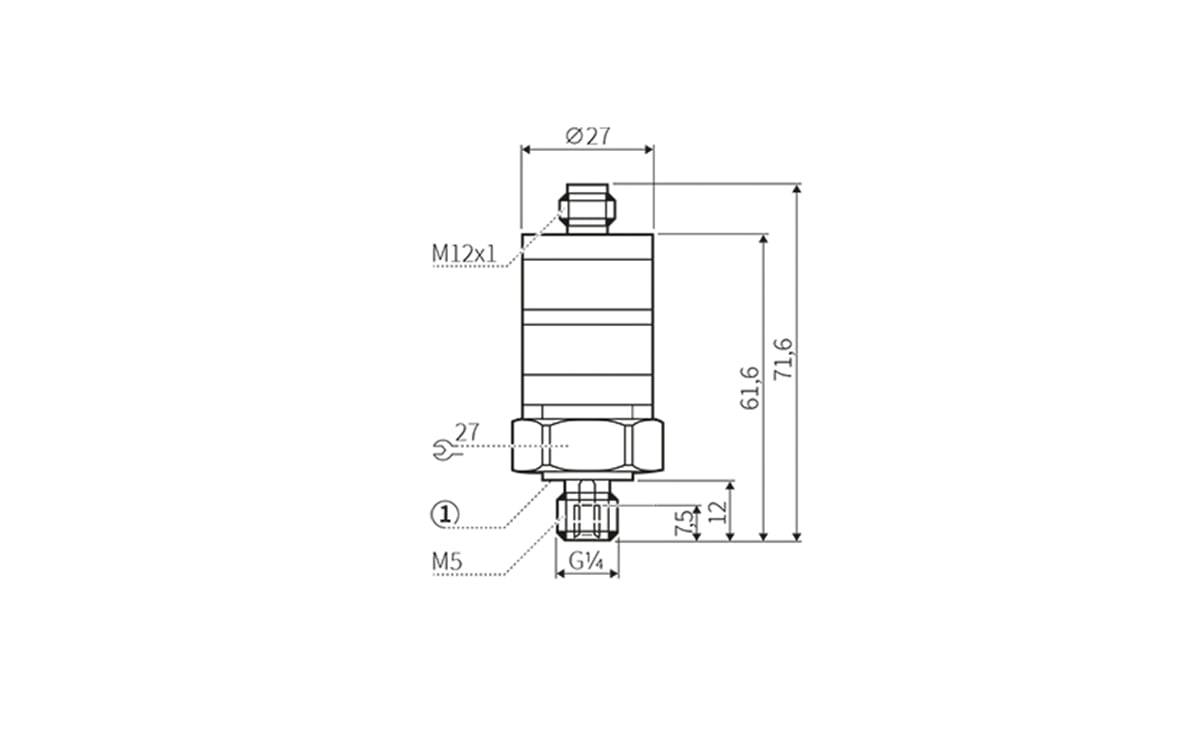 Druckschalter G1/4A M5I (elektronisch) - G 1/4,M 5 - 25 bar - AP002 - autosen