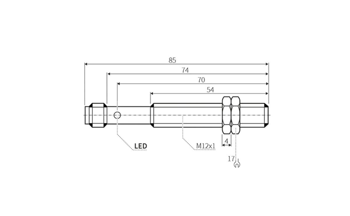 Einweglichtschranke/ Optischer Sensor M12 Sender - M12x1 - AO011 - autosen