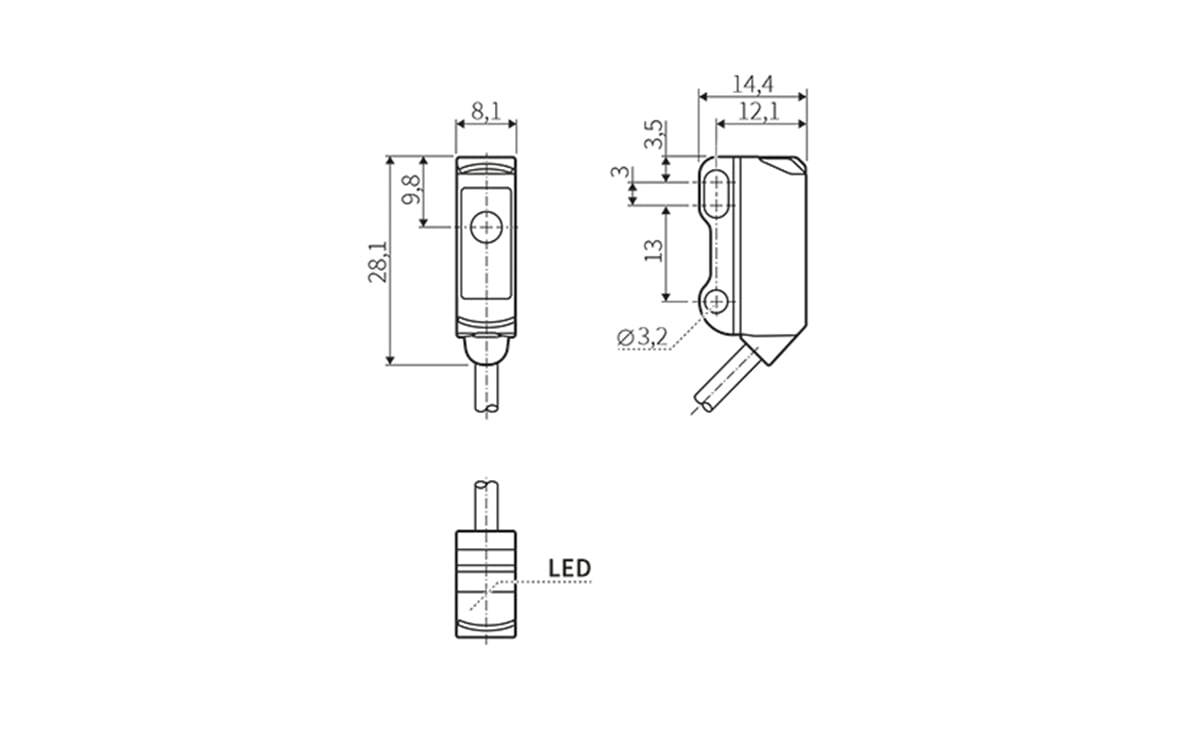 Einweglichtschranke/ Optischer Sensor Miniatur Sender - AO022 - autosen