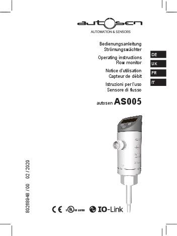 Kalorimetrischer Strömungssensor Programmierbar M18x1,5I - Innengewinde,M18 x 1,5,Für Adapter - AS005 - autosen