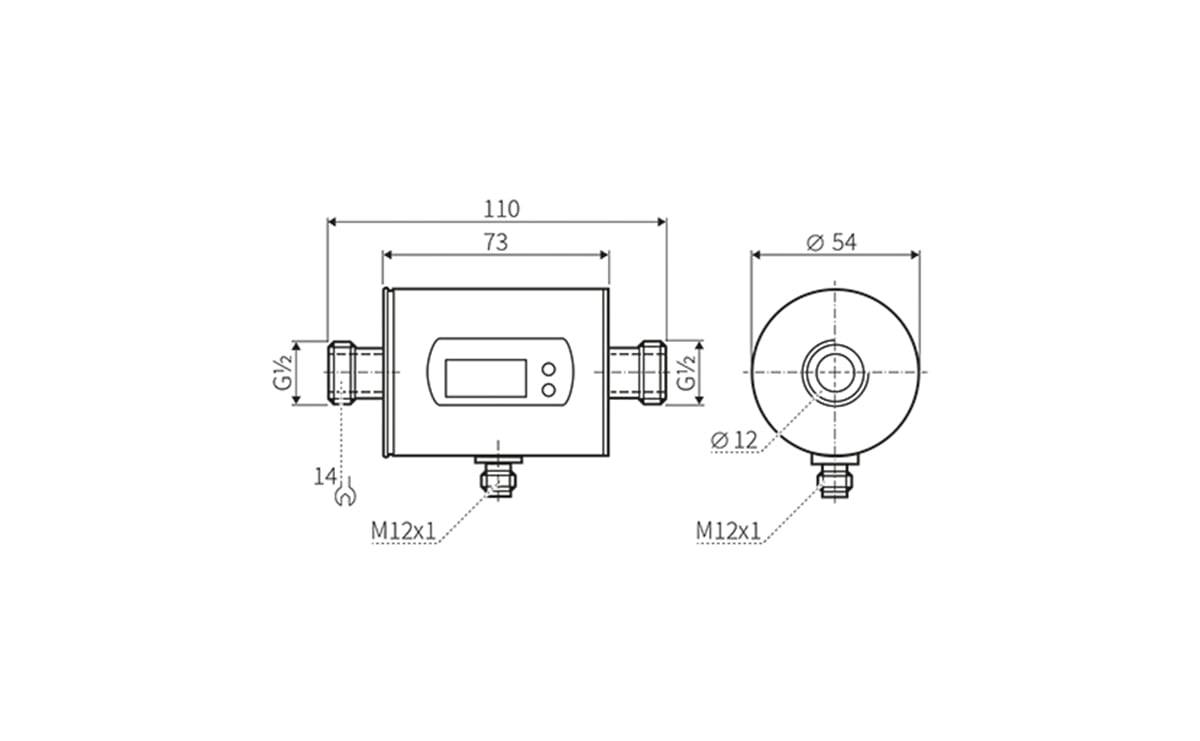 Durchflussmesser magnetisch-induktiv Programmierbar G1/2A - Außengewinde,G 1/2,Flachdichtend - AS002 - autosen