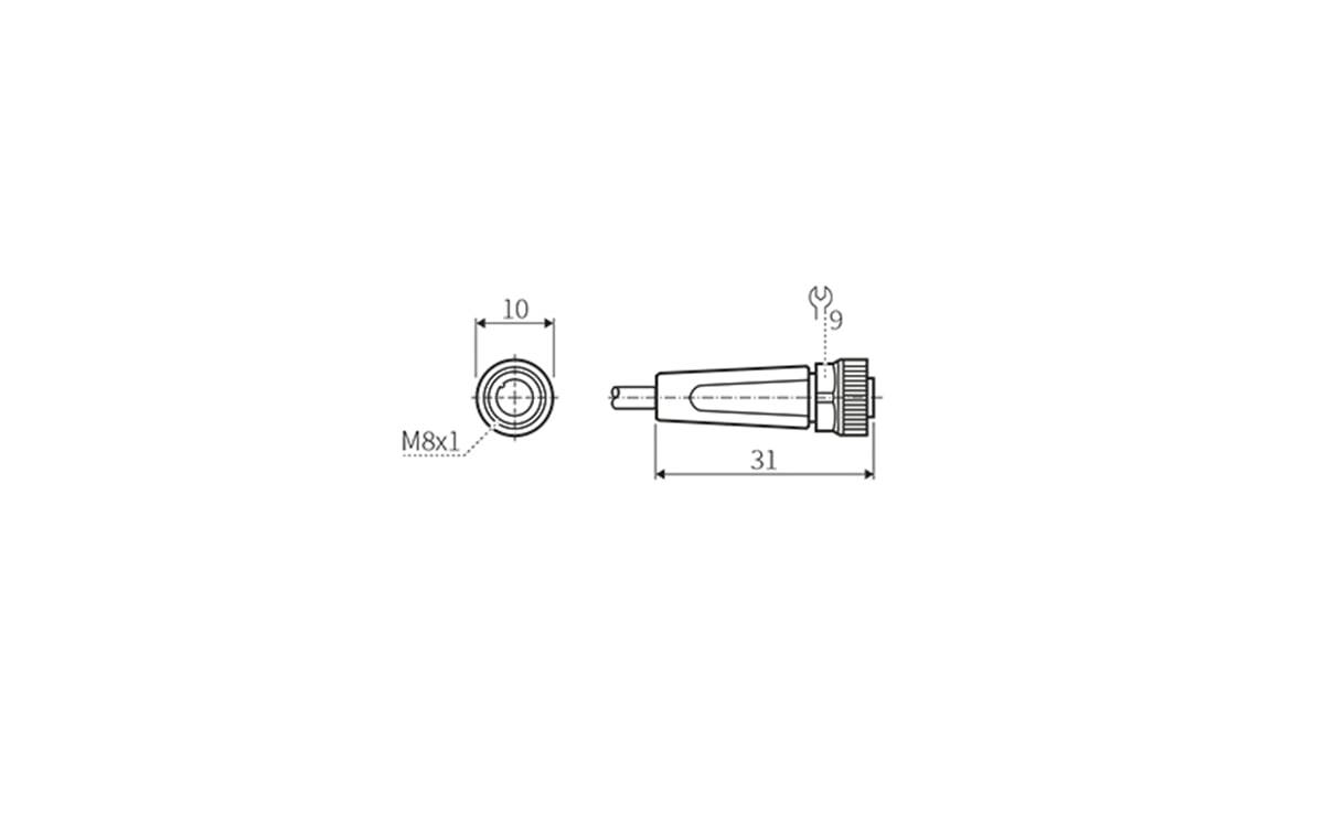 Sensorleitung M8 3P PUR 2m IP69K - 2 m - PUR-Kabel - AA001 - autosen