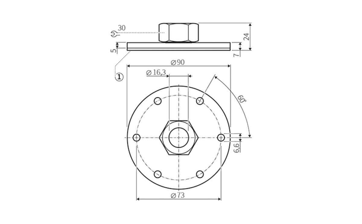 Flanschplatte nach DIN24557 - AA923 - autosen