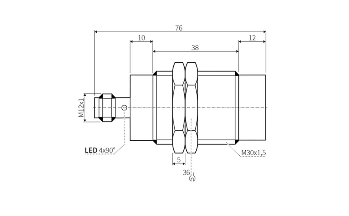Induktiver Sensor M30 20mm IP67 - M30x1,5 - AI065 - autosen