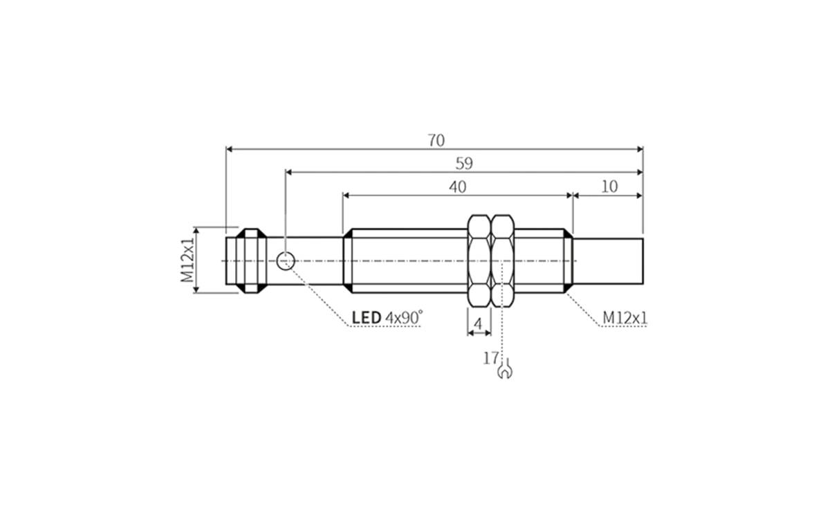 Induktiver Sensor M12 6 mm IP69K - AI017 - autosen