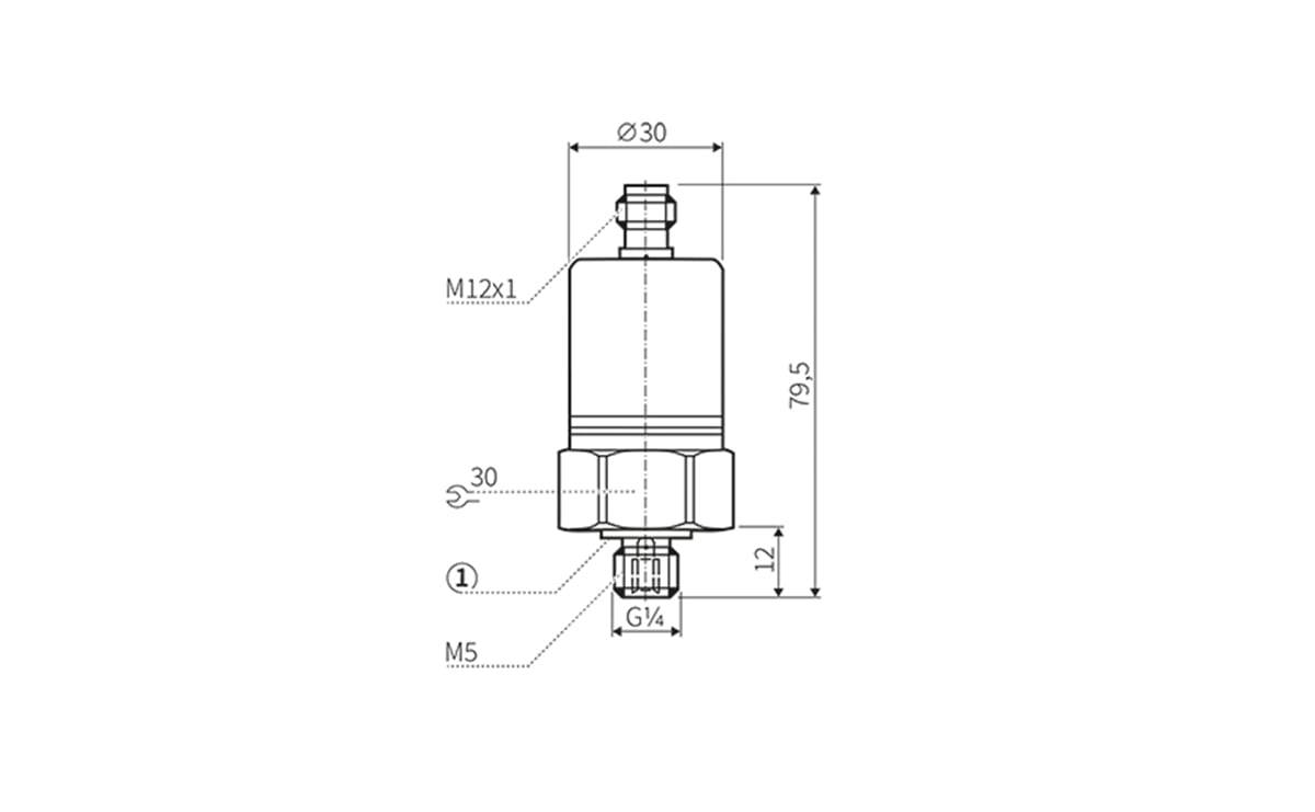 Drucktransmitter G1/4A M5I (elektronisch) - Außengewinde,Innengewinde,G 1/4,M 5 - 1 bar - AP023 - autosen