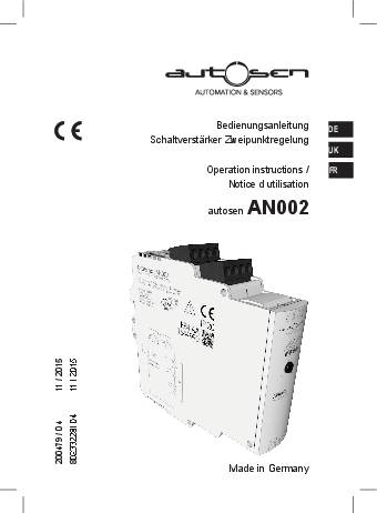 Schaltverstärker Zweipunktregelung - AN002 - autosen