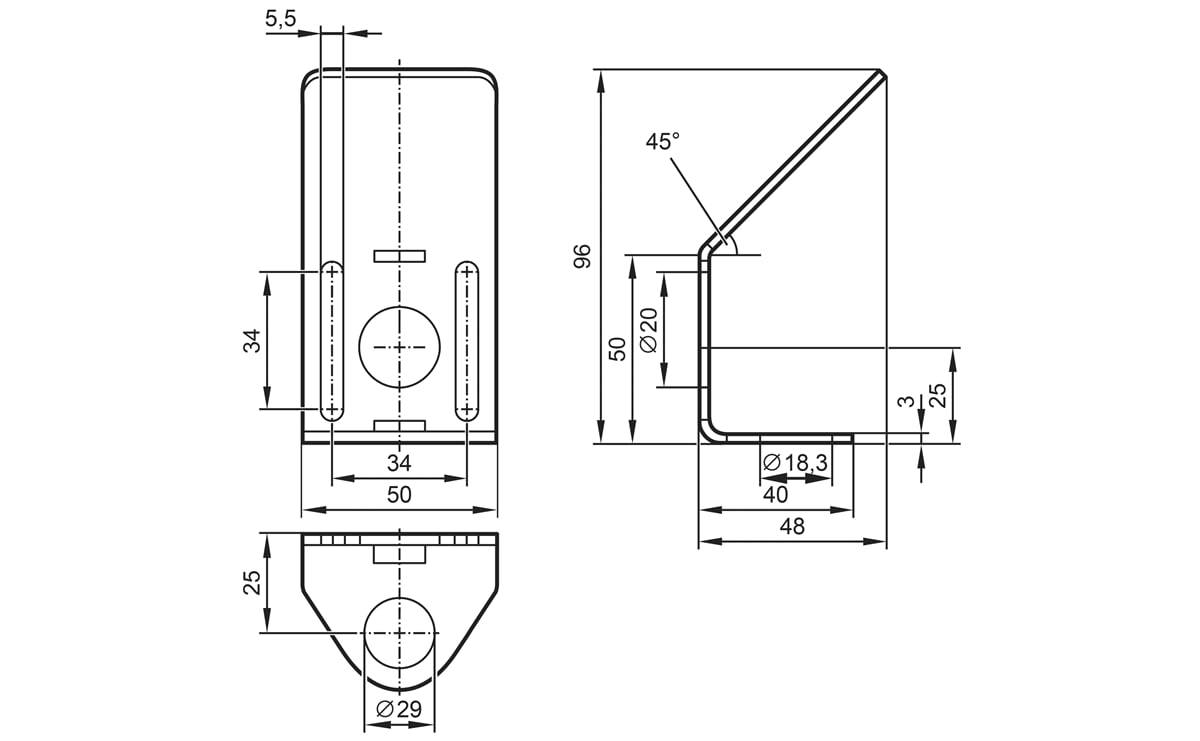 Schallumlenkwinkel groß für Ultraschallsensoren - AA964 - autosen