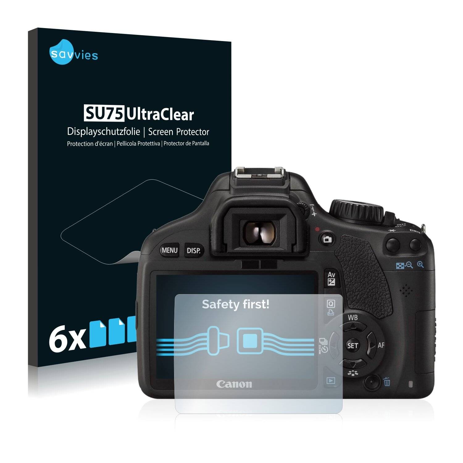 6x Savvies SU75 Displayschutzfolie für Canon EOS