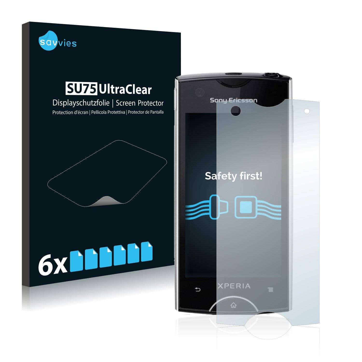 6x Savvies SU75 Displayschutzfolie für Sony Ericsson Xperia Ray
