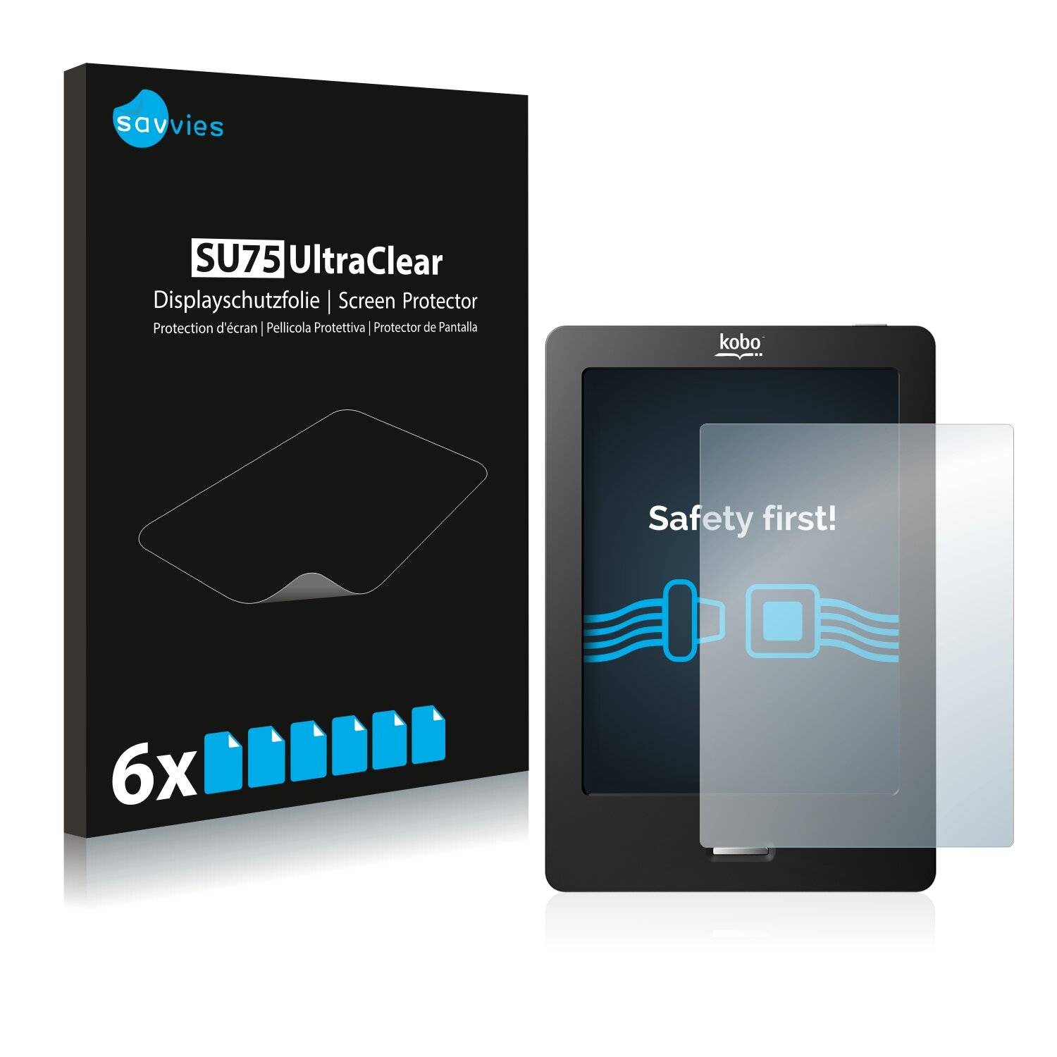 6x Savvies SU75 Displayschutzfolie für Kobo eReader