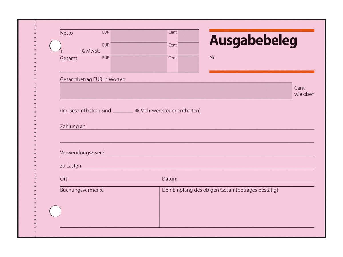 Sigel - Ausgabenbeleg - 50 Blatt - A6 - Querformat
