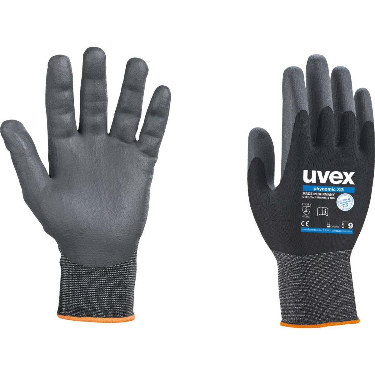uvex Handschuh phynomic XG®, Kat.II, Touchscreen-Eignung, Polyamid, 270mm, Größe 8