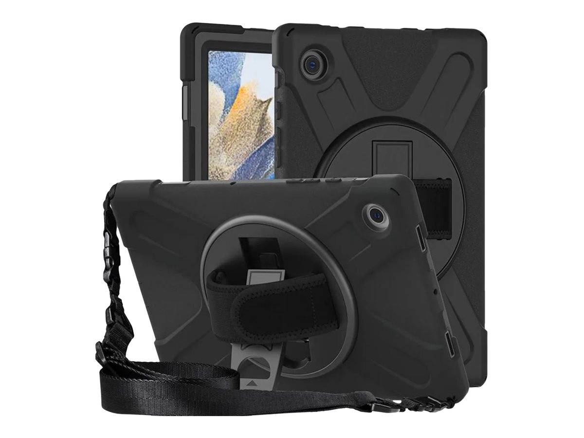 eSTUFF CHICAGO - Hintere Abdeckung für Tablet - mit Displayschutz - Silikon, Polycarbonat - Schwarz - 10.5