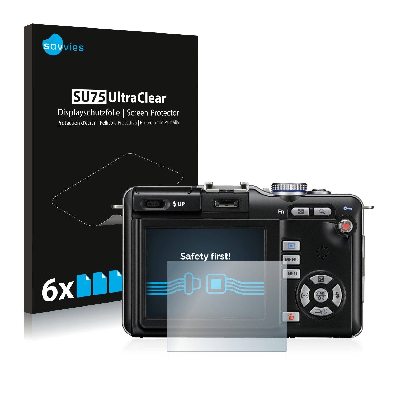 6x Savvies SU75 Displayschutzfolie für Olympus PEN