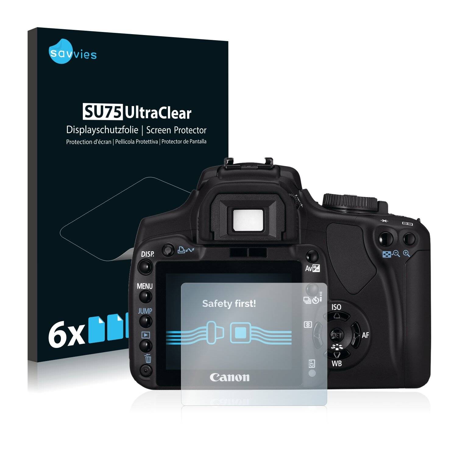 6x Savvies SU75 Displayschutzfolie für Canon EOS