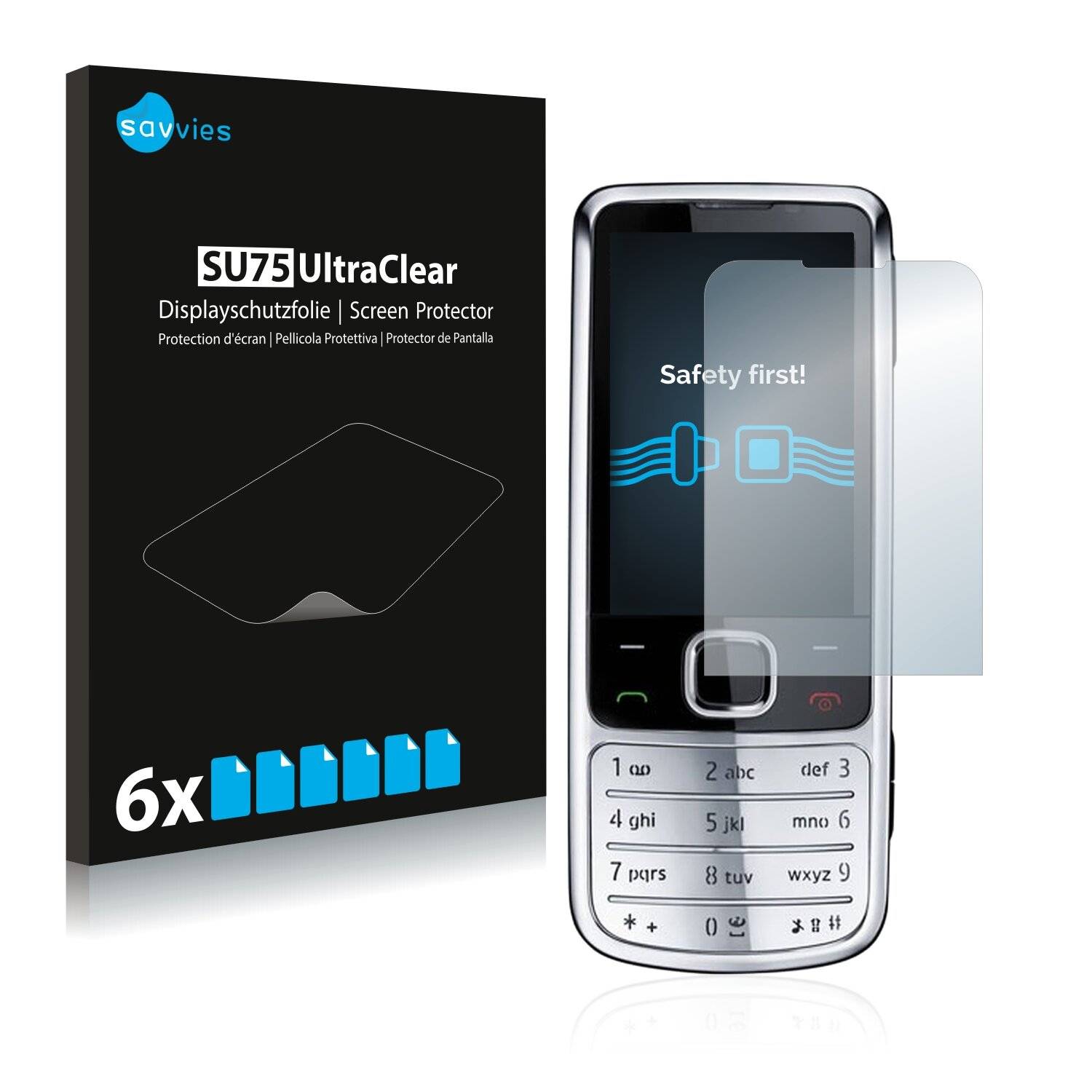 6x Savvies SU75 Displayschutzfolie für Nokia 6700