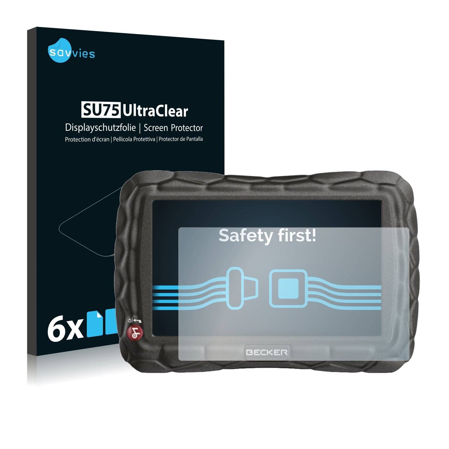 6x Savvies SU75 Displayschutzfolie für Becker Traffic Assist Z100