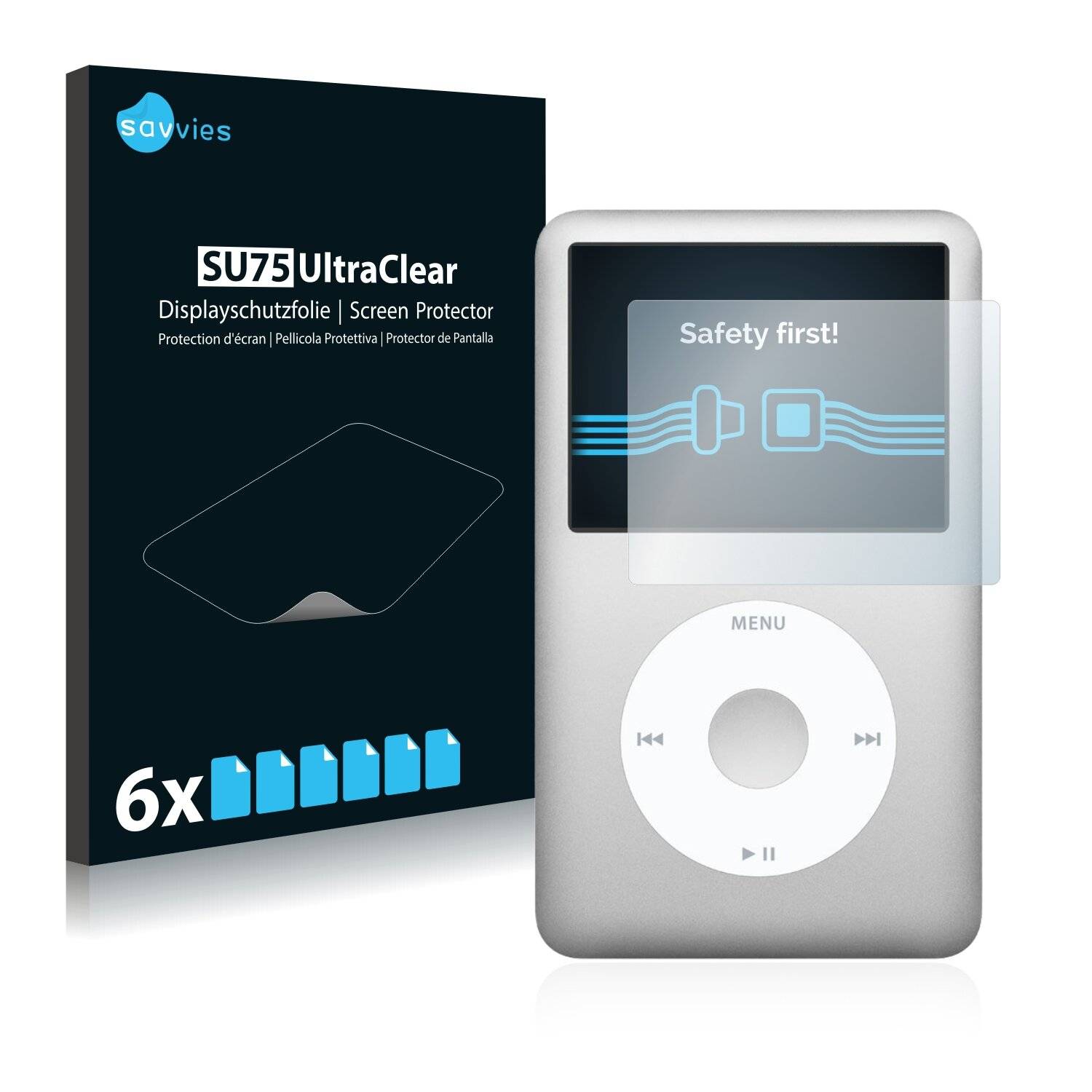 6x Savvies SU75 Displayschutzfolie für Apple iPod classic 160 GB (7.