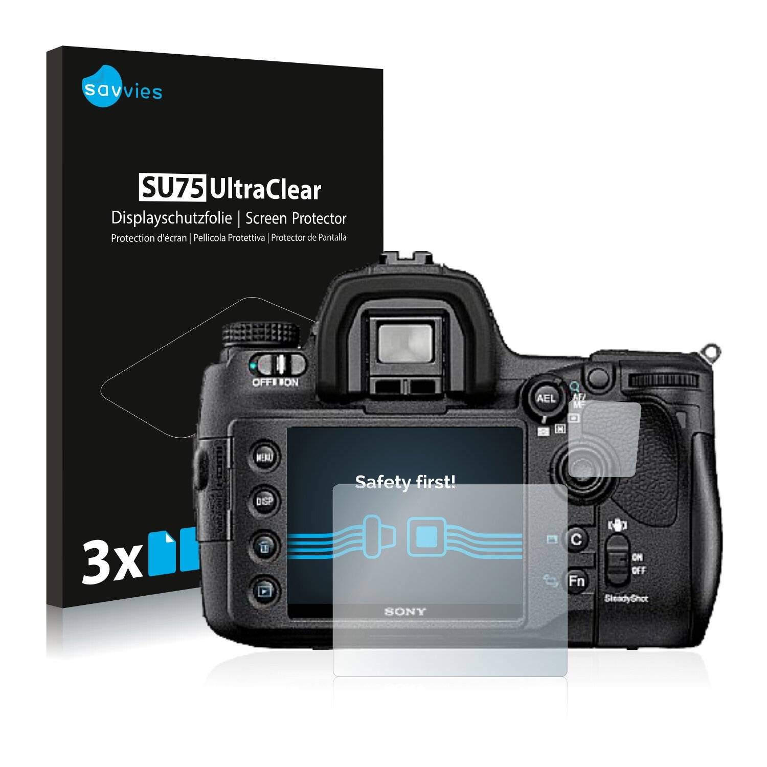 6x Savvies SU75 Displayschutzfolie für Sony Alpha 850