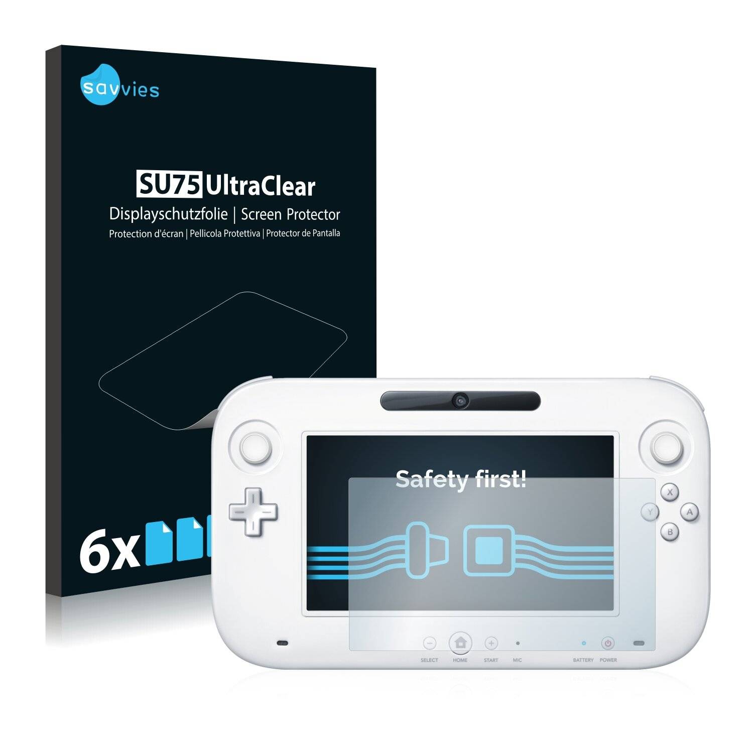 6x Savvies SU75 Displayschutzfolie für Nintendo Wii U GamePad