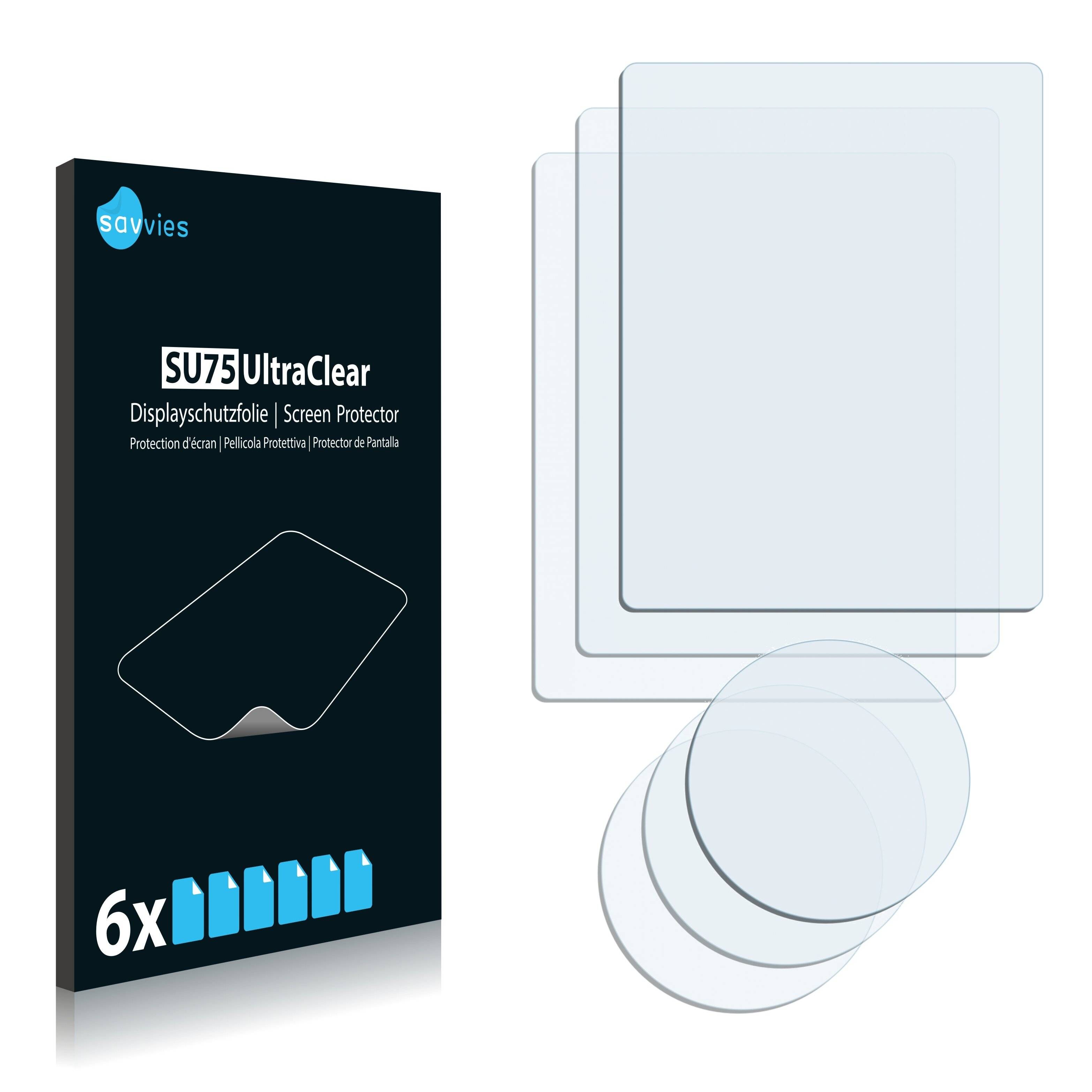 6x Savvies SU75 Displayschutzfolie für Samsung
