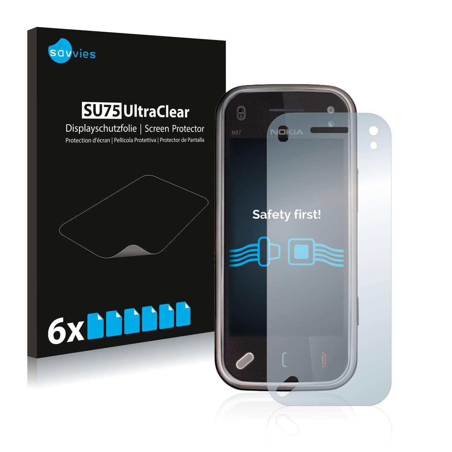 6x Savvies SU75 Displayschutzfolie für Nokia n97