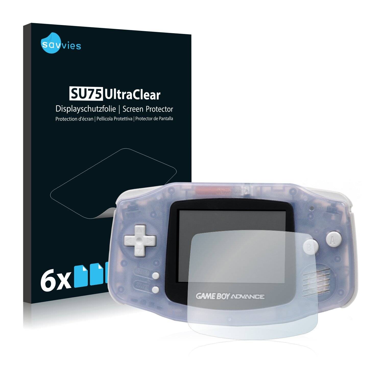 6x Savvies SU75 Displayschutzfolie für Nintendo Gameboy Advance